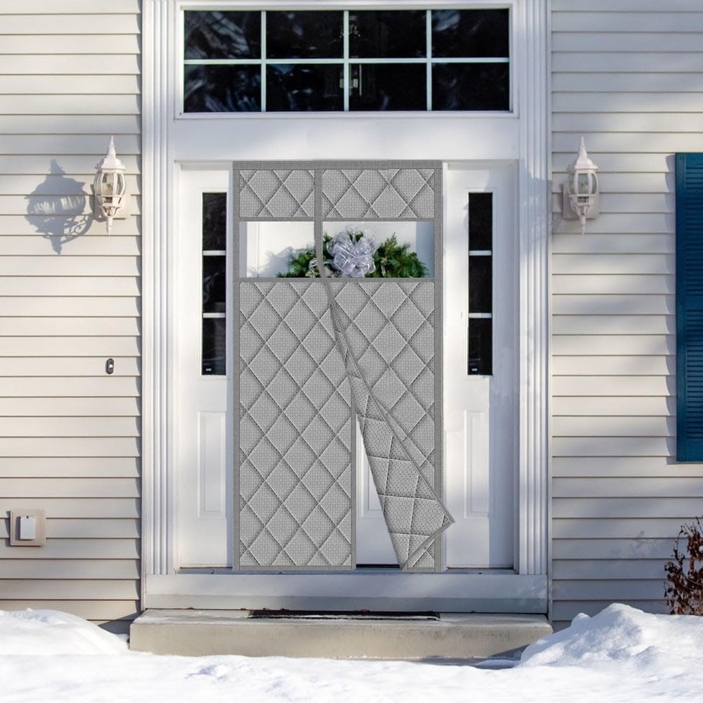 NEW Insulated Thermal Door Curtain with Window For Doors 38 x 83 Summer & Winter